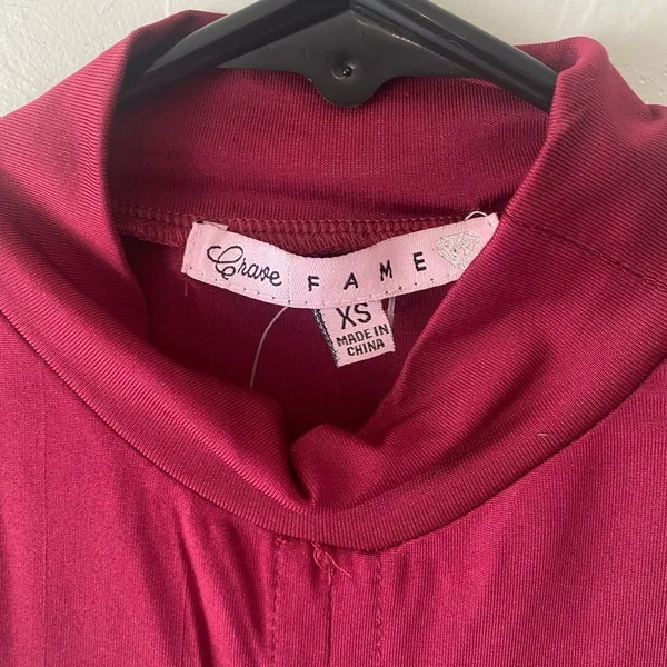 Crave Fame Burgundy short sleeve ruched #cropped #shirt #top - Image 6