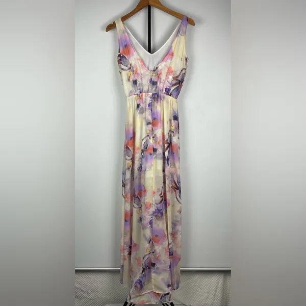Show Me Your Mumu Watercolor Artsy Faux Wrap Sleeveless Kendall Maxi Dress‎ - Image 10