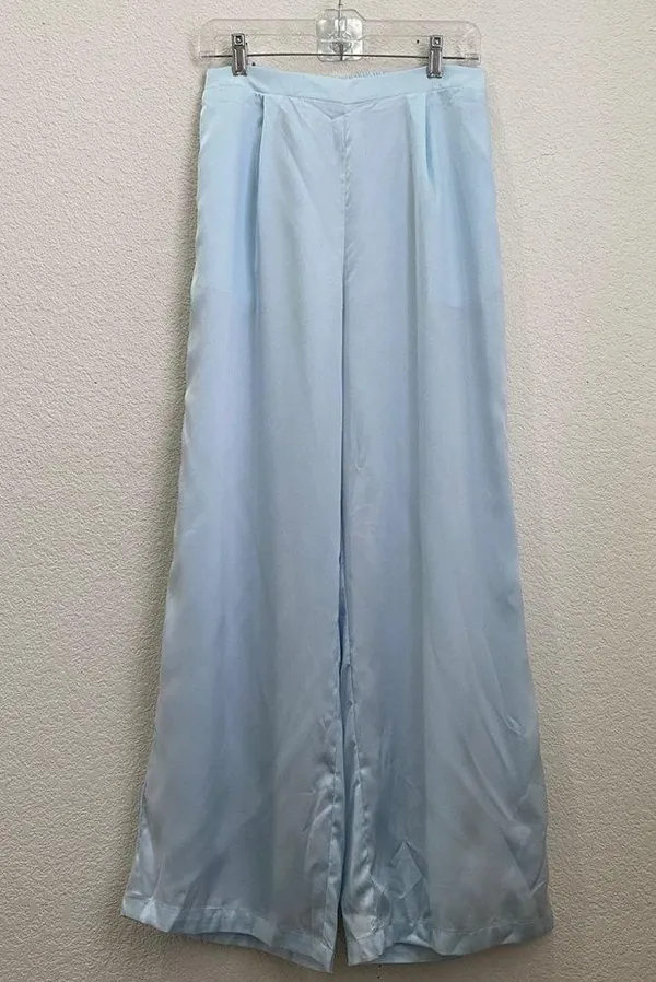 PRETTY GARDEN 2-pc Satin Puff Sleeve Crop Top & Pallazo Pant Set Size M - Image 6