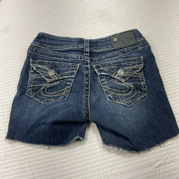 Silver‎ Jeans Dark Blue Denim Jean Shorts - Image 6
