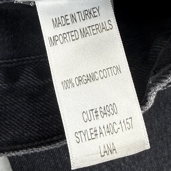 AGOLDE High Rise Straight‎ Leg Jeans Faded Black Raw Hem Size 30 Button Fly - Image 10
