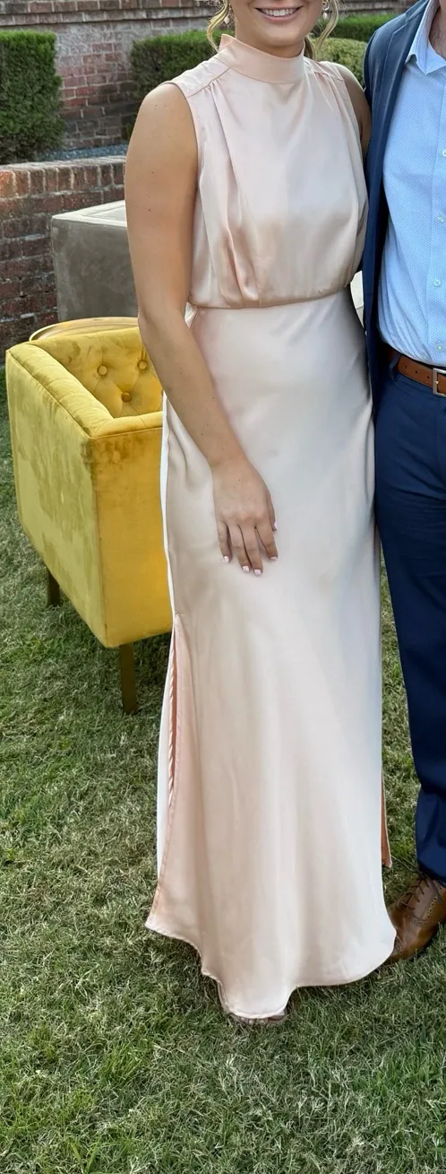 Lulus Blush Pink Satin Maxi Dress - Image 4