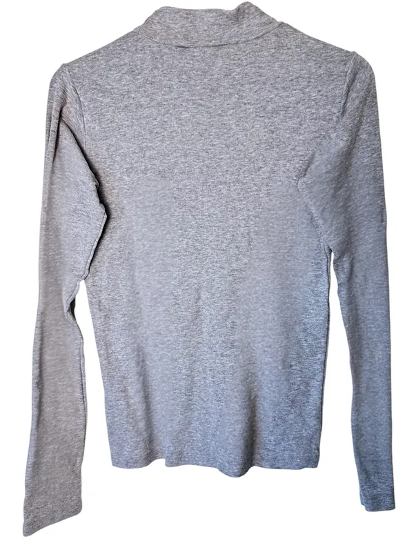 Brandy Melville light grey Cotton Relaxed Loose Fit Turtleneck Top Full Length - Image 3
