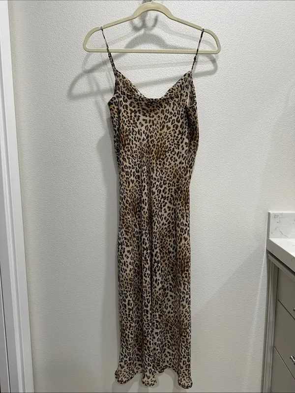 Le Lis Leopard-Print Slip Dress in Tan and Black - Image 5
