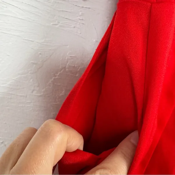 Runaway Red Off Shoulder Ruffled Romper Womens XS Coquette Bow Summer Party - Image 9