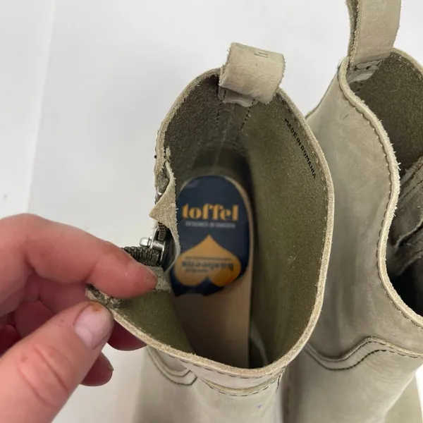 Toffel Swedish Hasbeens Zip It Emy Clog Boots in grey suede 37 - Image 7