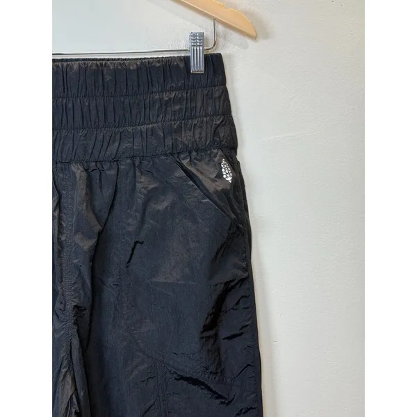 Free People Movement The Way Home Jogger Womens M Black High Rise Smocked Waist - Image 7
