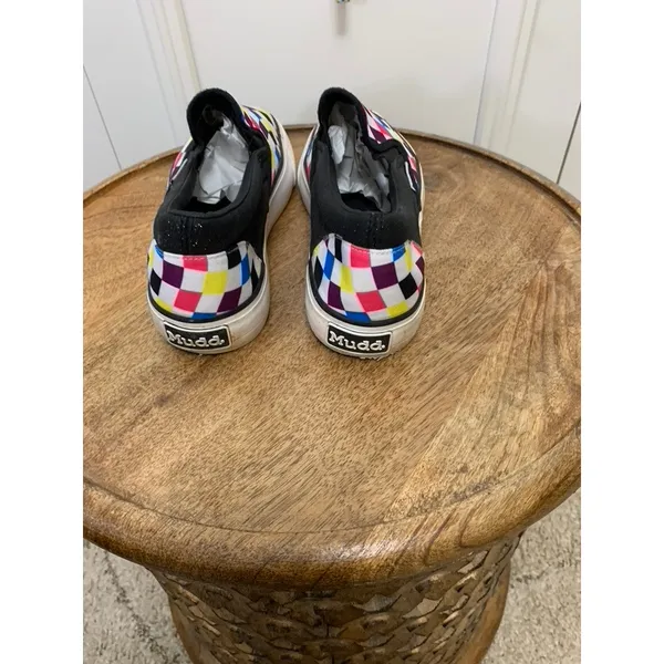Mudd Women's Multicolor Checkered‎ Slip-On Sneakers Size 8 Casual - Image 5
