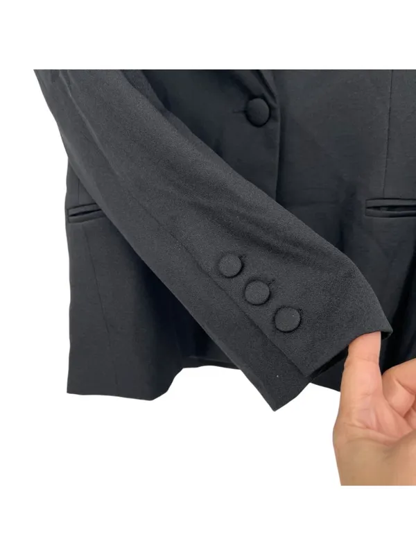Lulus Black Blazer Jacket Shoulder Pads Single Button Closure Size Small NWT - Image 5