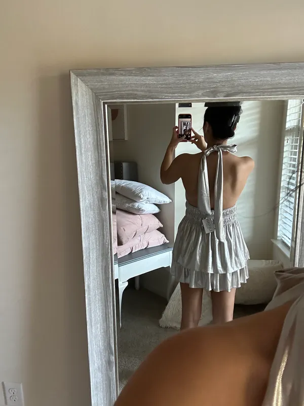 Silver/champagne Metallic Boutique Romper Silver - Image 4