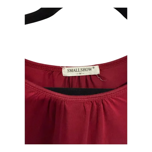 Smallshow Maternity & Nursing Short Sleeve Breastfeeding Top in Wine Red - Image 3