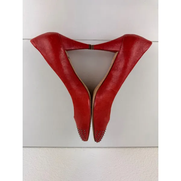 Boutique 9 Red Leather Studded Pointed Toe Stiletto‎ Heels Size 7.5M - Image 4