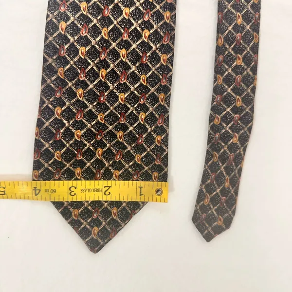 Bugatti Mens Tie Grey & Mauve Paisley Necktie Silk Office Party - Image 9