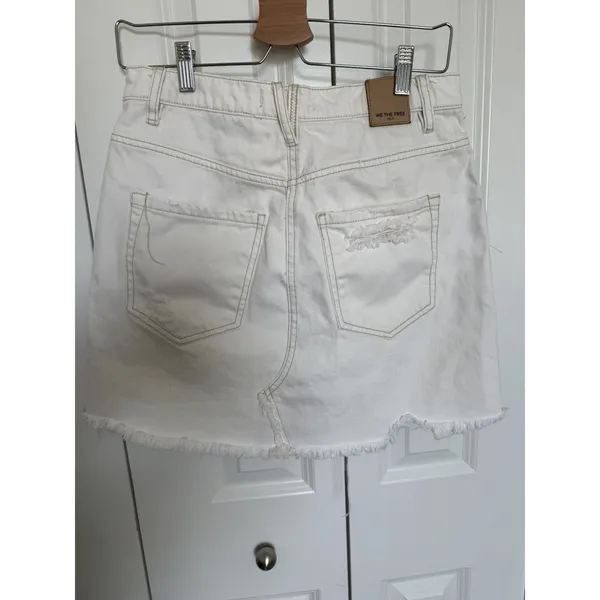 Free People Women's Brea Cotton Cutoff Denim Skirt Deco 28 - Image 3