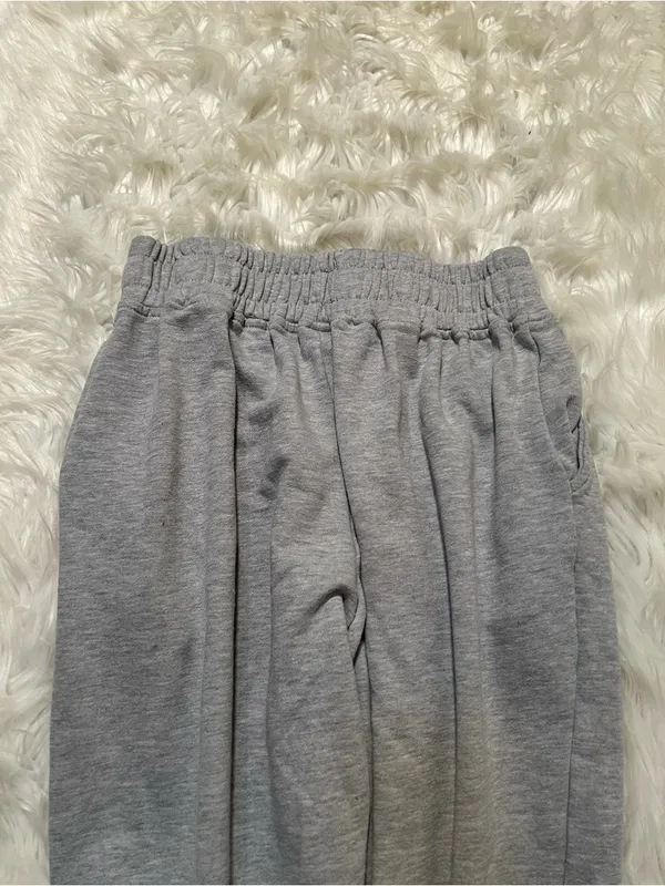 Yovela Women's Size Medium Sweatpants Light Heather Gray Jogger Baggy High-Rise - Image 6