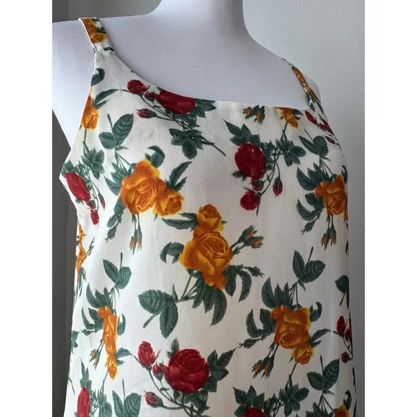Vintage ‘90s Temper Ivory Rose Print Sleeveless Maxi Dress - Image 8