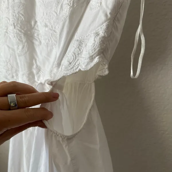 Bardot White Embroidered eyelet cutout maxi midi dress - Image 6