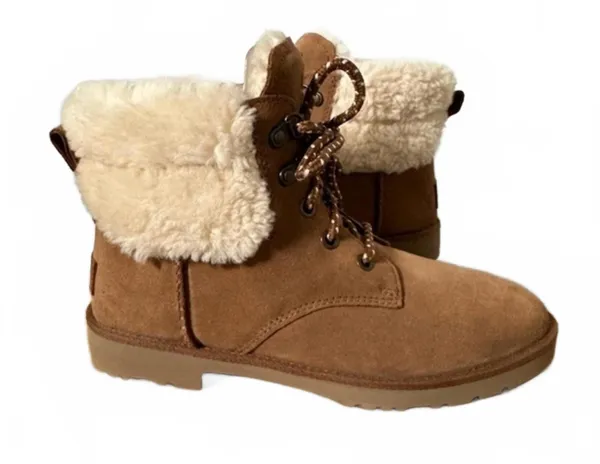 UGG Romely Heritage Lace Up Boot Leather Chestnut Womens 6 US / 37 EU NEW - Image 3