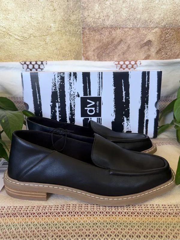 NEW DV Dolce Vita Crashback Faux Leather Black Loafer Low Heel Shoes, Size 6.5 - Image 3