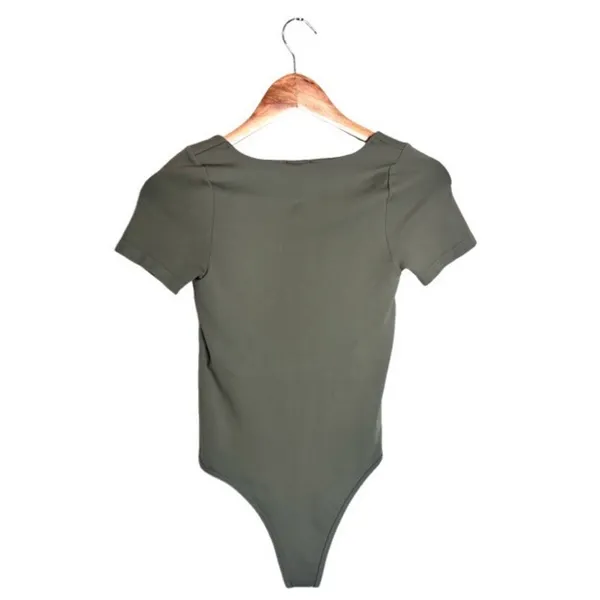 Dynamic Body Suit Green Scoop Neck One Size Short Sleeve Built In Bra Style 1291 - Image 5