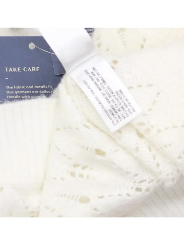NWT Universal Thread Knit Ribbed Hem Crochet Sweater Vest Cream Off White M - Image 5
