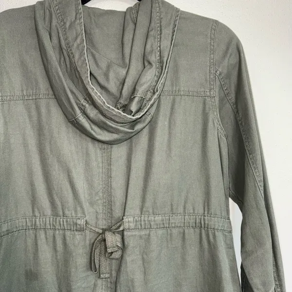 Maurices Anorak Jacket Solid Olive Green Hooded Utility Outdoors - Image 7