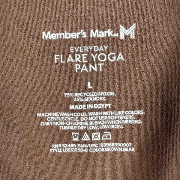 Member's Mark L Yoga Pants Everyday Flare High Rise Pockets Brown Bear‎ Athletic - Image 6