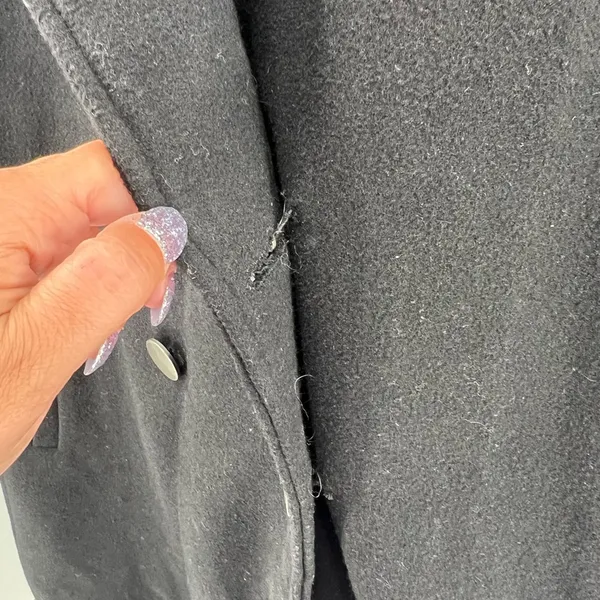 Roamans wool blend black 2X pea coat plus winter fall casual business travel - Image 7