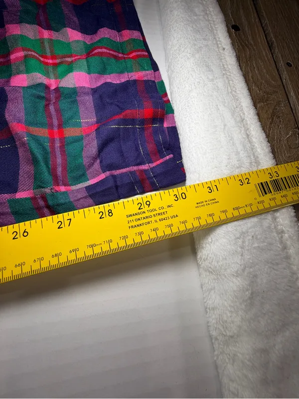 Plaid Flannel Pajama Pants in Purple & Green - Image 3