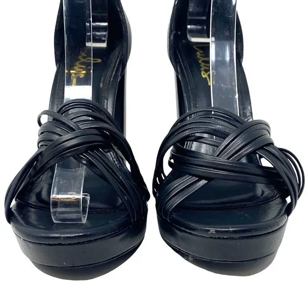 LULUS Sivan Black Platform Ankle Strap High Heels ~ Women's Shoes Size 9 - Image 9