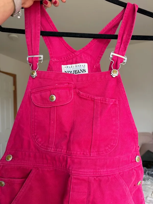 Vintage Pink Short Overalls Size M - Image 6