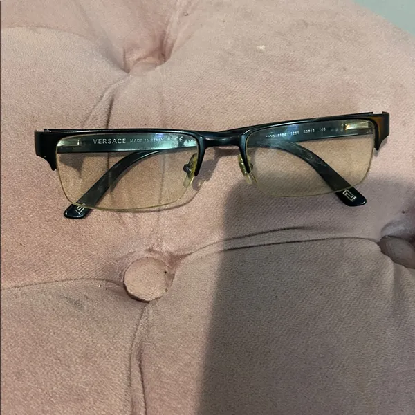 VERSACE MOD.1184 1261 Matte Black Mens Rectangle Half Rim Eyeglasses 53🔲18 140 - Image 11