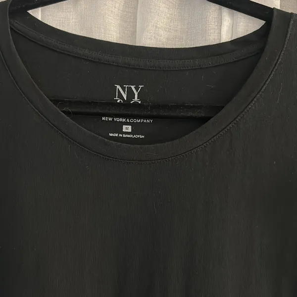 New York & Co Size M Black Cuffed T Shirt Dress - Image 3