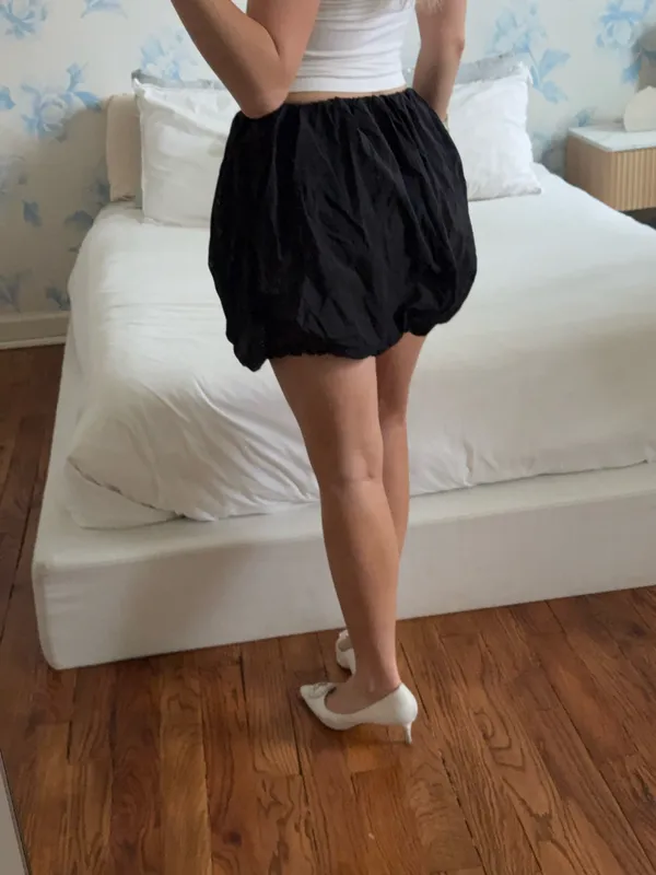 NA-KD Skirt Black Bubble Skirt - Image 3