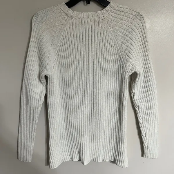 Michael Michael Kors White Cable‎ Knit Side Zip Sweater Womens Medium - Image 10