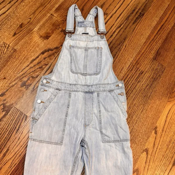 GAP Denim Light Wash Overalls XS Womens Light Indigo Bib‎ Jeans - Image 3