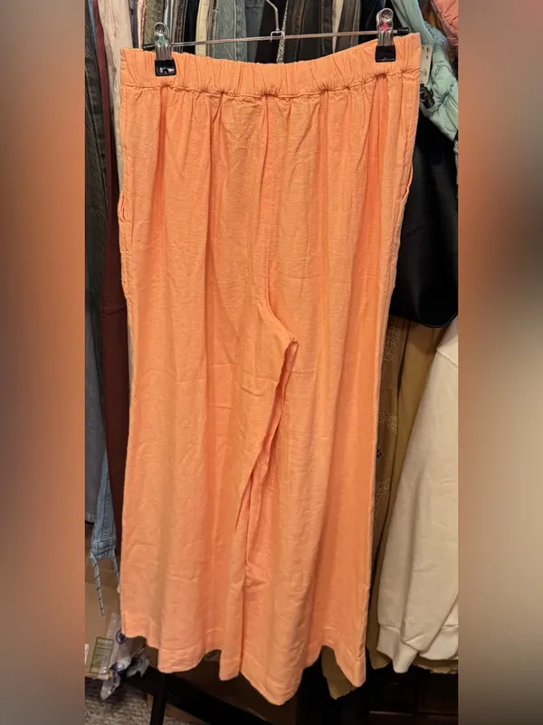 NWT Free People Free-Est Sightseer Linen Set - Honeyed Apricot Peach - XS - Image 12