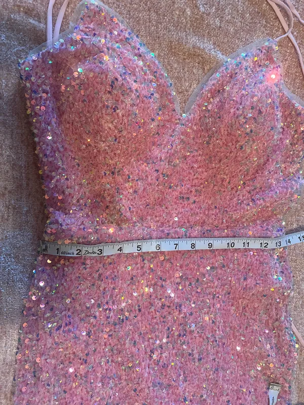 Pink sequin wedding guest prom maxi dress - Image 6