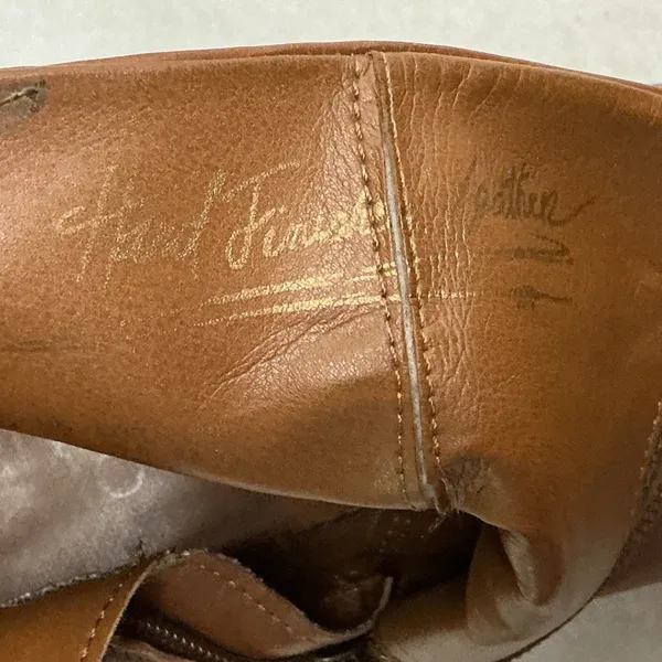 Franco Sarto Kessa Brown‎ Leather Side Zip Block Heel Ankle Boots Women 7.5 - Image 11
