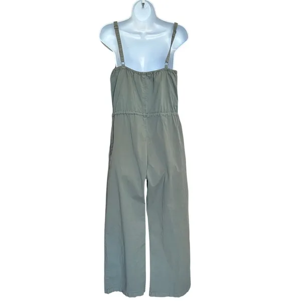 Pistola Olive Green Overall Jumpsuit SMALL Cotton Relaxed Vacation Designer $148 - Image 10