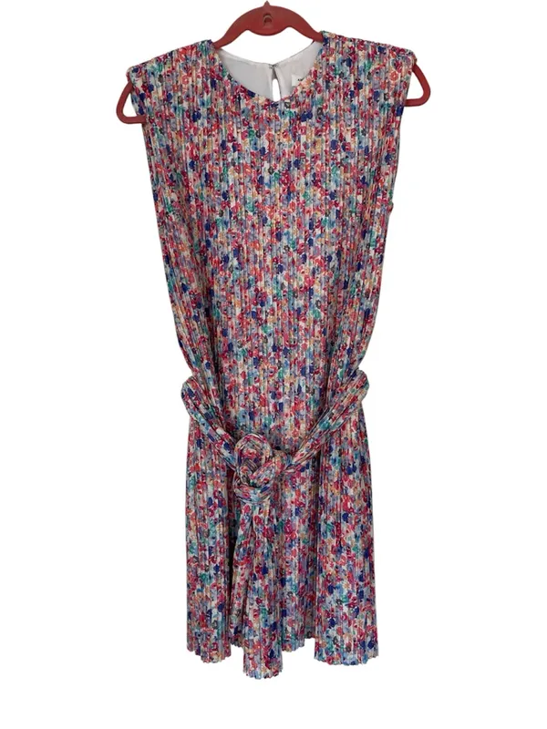 Amanda Uprichard Micro Pleated Ditsy Floral Print Short Dress Size XS - Image 2