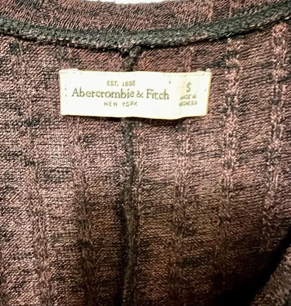 Abercrombie Fitch Ribbed Snap Button Henley Soft AF Stretch Extra Long Sleeves S - Image 3