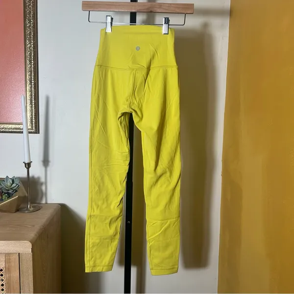 Lululemon Align‎ Pant 25" Nulu Leggings W5CTCS Yellow Pear Athletic Yoga Size 2 - Image 4