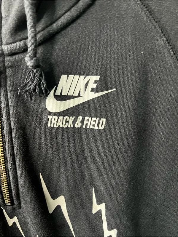 Nike Track & Field Night Bolts Black Lightning Half Zip Hooded Sweatshirt - Image 4