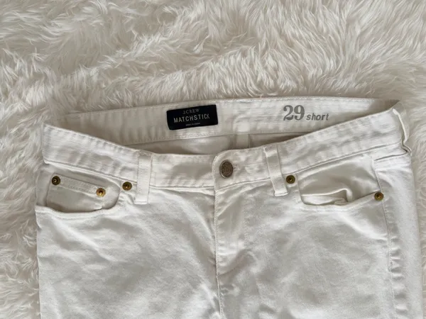 J.Crew Matchstick White Raw Hem Jeans Size 29 Short - Image 2