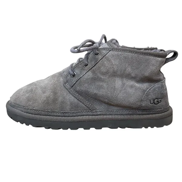 UGG Neumel Charcoal Gray Suede Chukka Ankle Boots Womens Size 10 Lace Up Booties - Image 4