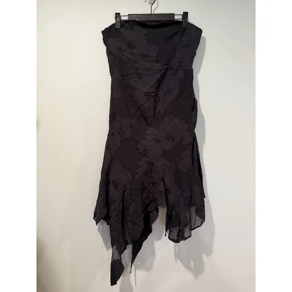 Collusion x Asos Jacquard Asymmetric Dress 8 Vamp Grunge Whimsigoth Dk Romantic - Image 3