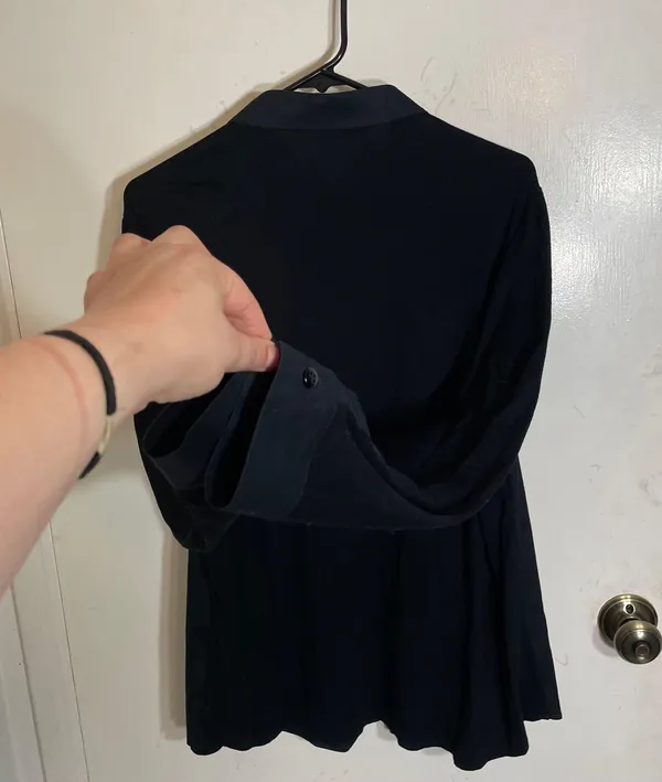Collared Silk Button Down Blouse - Image 10