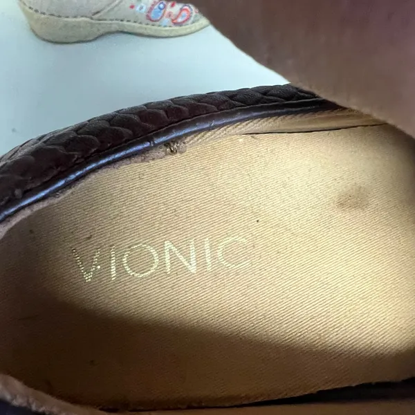 Vionic Midi Snake Mahogany Brown Leather Slip On Platform Sneakers Mens 7.5 - Image 7