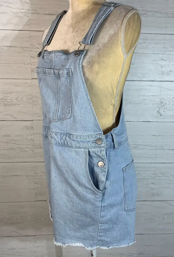 No Boundaries Relaxed Boyfriend Shortalls, 3.5" Inseam, Women's M(7-9) - Image 10